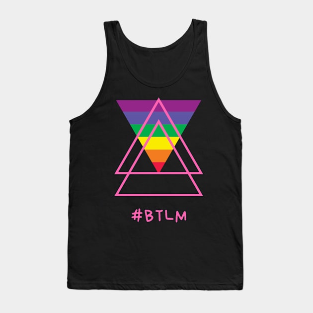 Hashtag BTLM Black Trans Lives Matter rainbow triangles Tank Top by farq